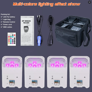 Sahne aydınlatma 6x18w kablosuz Dmx akülü Wifi Led Dj Uplights Par up işık düğün parti Bar için - Product Image 4