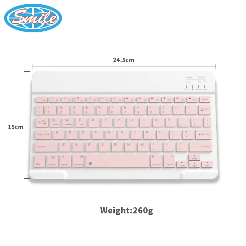 Keyboard Mini Nirkabel Backlit Dapat Diisi Ulang dengan Keyboard Multimedia BT Portabel untuk Ponsel Tablet Komputer TV