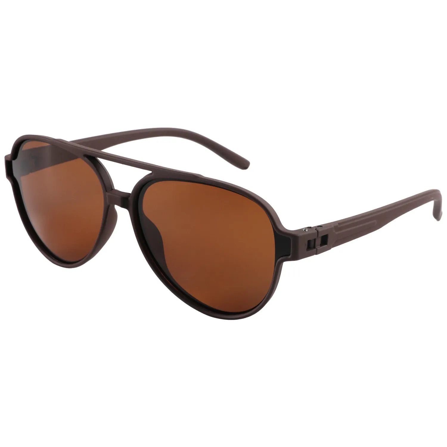 Lunettes de soleil rétro thé marron nouvelle personnalité double faisceau lunettes de soleil pour hommes tendance toutes paires de lunettes vente en gros