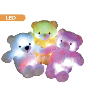OEM ODM özel Logo oyuncak ayı peluş oyuncak ışıklı özellikleri ile çok boyutlu peluş oturan oyuncak ayı - Product Image 1