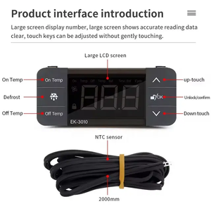 Controlador de humedad y controlador de temperatura <span class=keywords><strong>Digital</strong></span> para termostatos de refrigeración de cámara frigorífica, 12V, 110V, 220V, 1, 2, 0, 2, 2 - Product Image 2