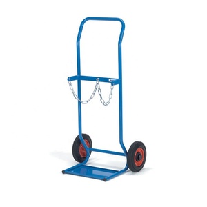 Steel Cylinder Trolley <strong>Welding</strong> <strong>Cart</strong> Gas Cylinder Holder Carrying Strong Twin Chain with Rubber <strong>Wheels</strong>