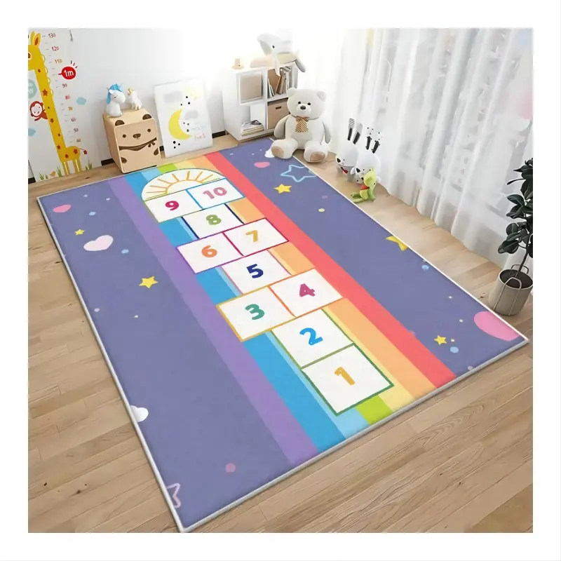 Waterproof moisture-proof dirt-resistant and excellent elasticity enriching educational content kids game rugs