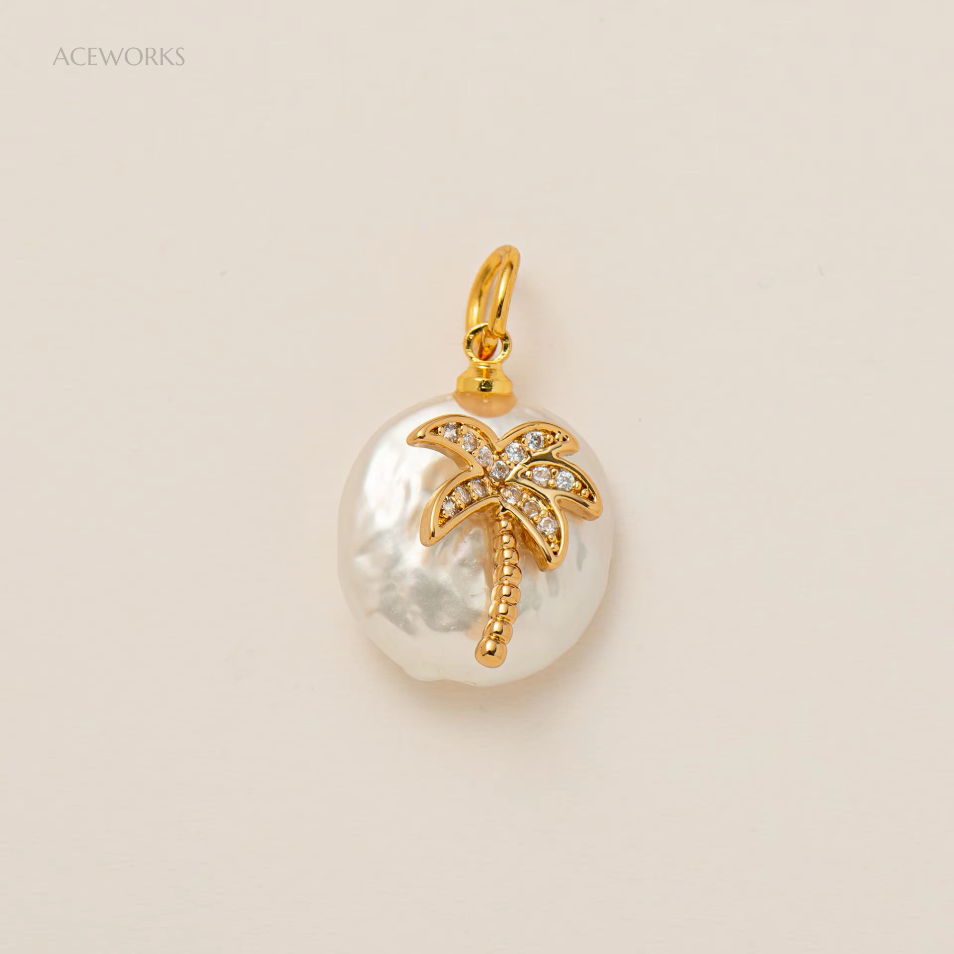 Palm Tree Freshwater Pearl Gold - 1PCS