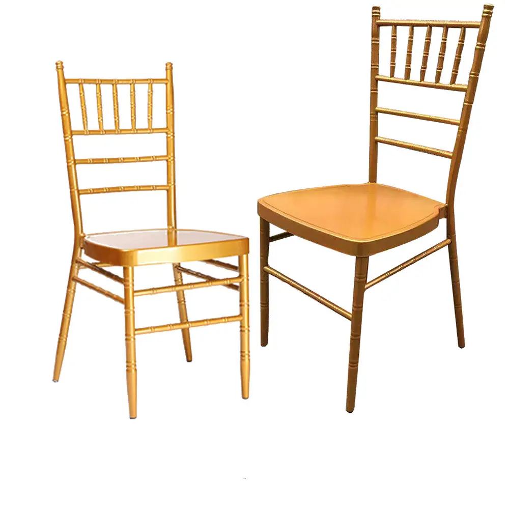 Offre Spéciale de chaise de mariage en fer doux amovible pas cher coussin de siège en mousse chaise chiavari avec coussin