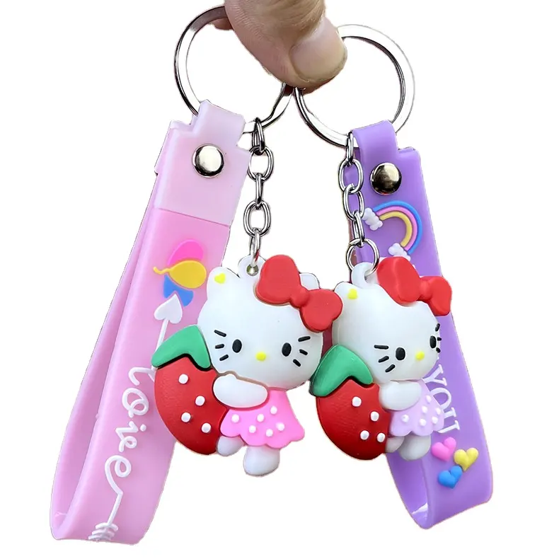 Hellos Kitty My Melody Pudim Doll KT Cat Chaveiro Mulheres Meninas Sacos de Charme chaveiros Acessórios Pingente Car New Key ring