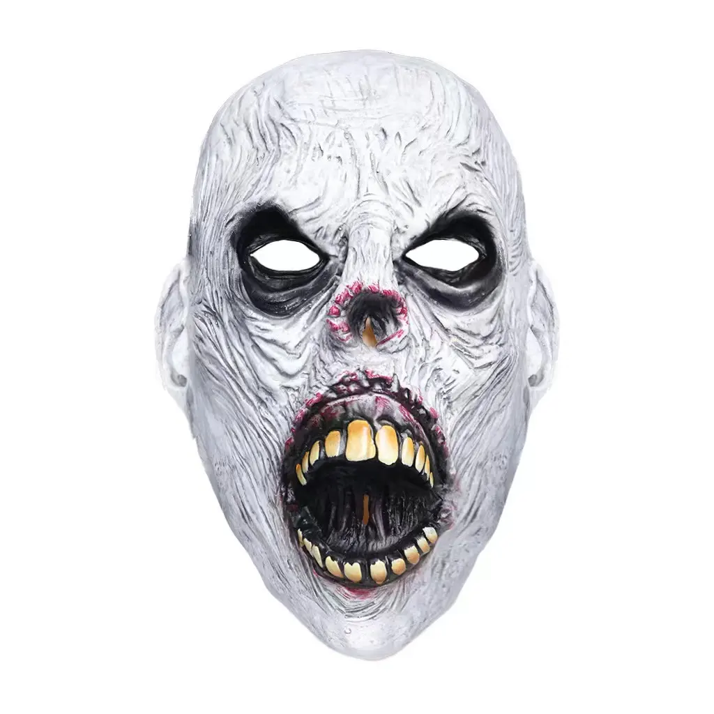 Mascarillas de Halloween para adultos, máscaras de cara completa, Horror, pez malvado, boca con hendidura, payaso Punk, monstruo ATERRADOR