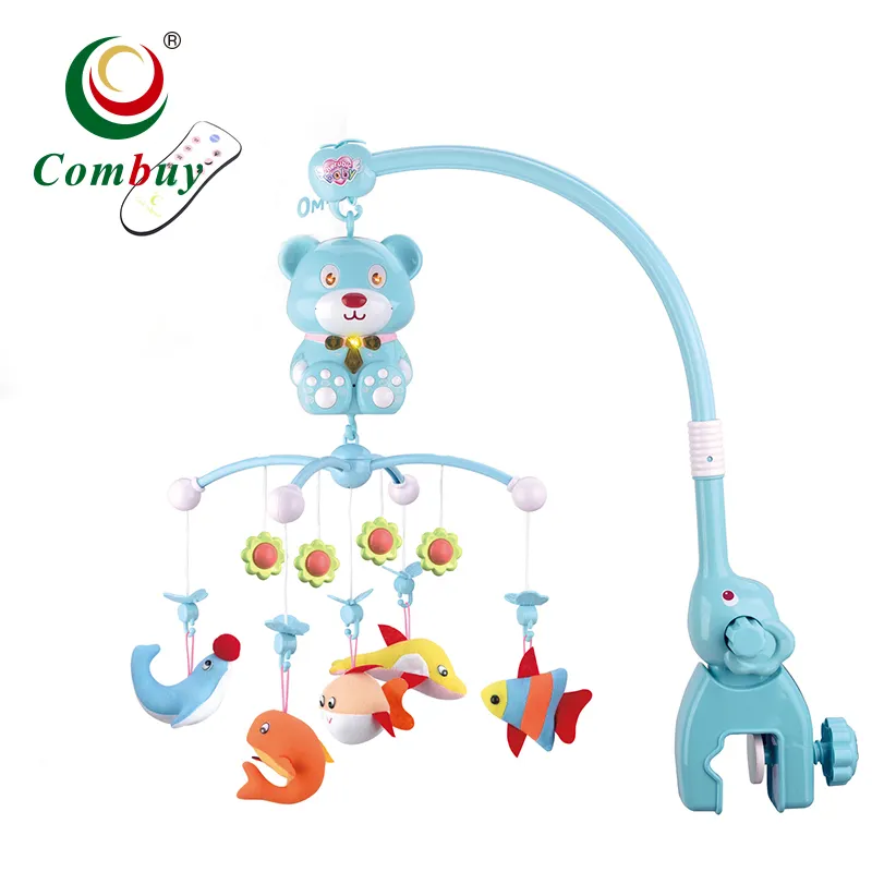 Projection baby toy mobile music remote control plush bed bell