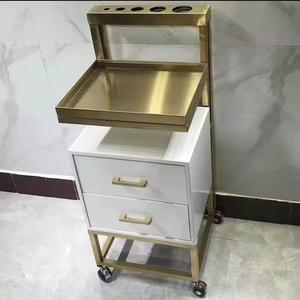 उच्च गुणवत्ता वाले आधुनिक डिजाइन मोबाइल बाल बहुपरत ग्लास उपकरण कार्ट ट्रॉली भंडारण कैबिनेट के साथ - Product Image 4