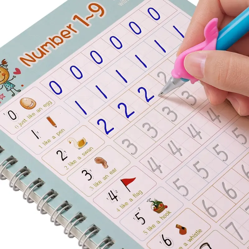 Cuaderno personalizado con ranura para escritura a mano, paquete de lujo, cuaderno mágico personalizado, cuaderno reutilizable de 5 piezas para niños