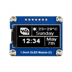 Modulo Display OLED da 1.3 pollici nero bianco 64x128 SPI / I2C SH1107 Display LCD da 1.3 pollici per Raspberry Pi - Product Image 1