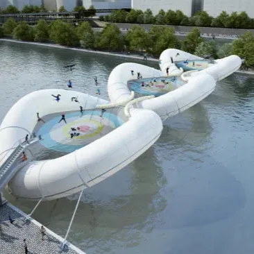 PVDF Water trampoline inflatable bouncing bridge on water