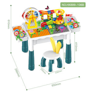 2024 Goedkope Prijs Multifunctionele Intellignce Reuzenrad En Glijbaan Bouwstenen Diy Kinderen Leren Blok Tafel Voor Kinderen - Product Image 5