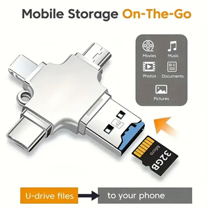 4 In 1 mikro bellek TF kart okuyucu telefon PC kamera tipi C IOS için Usb C Android okuyucu taşınabilir okuyucu - Product Image 2