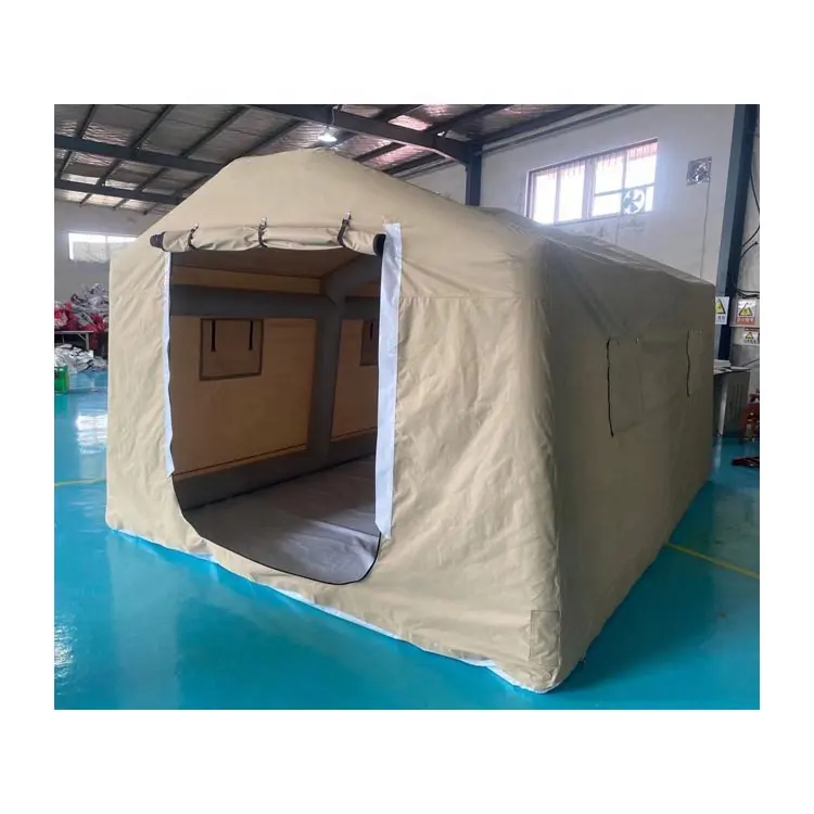 Su geçirmez PVC şişme hava geçirmez tıbbi çadır tan renk kamp çadırı