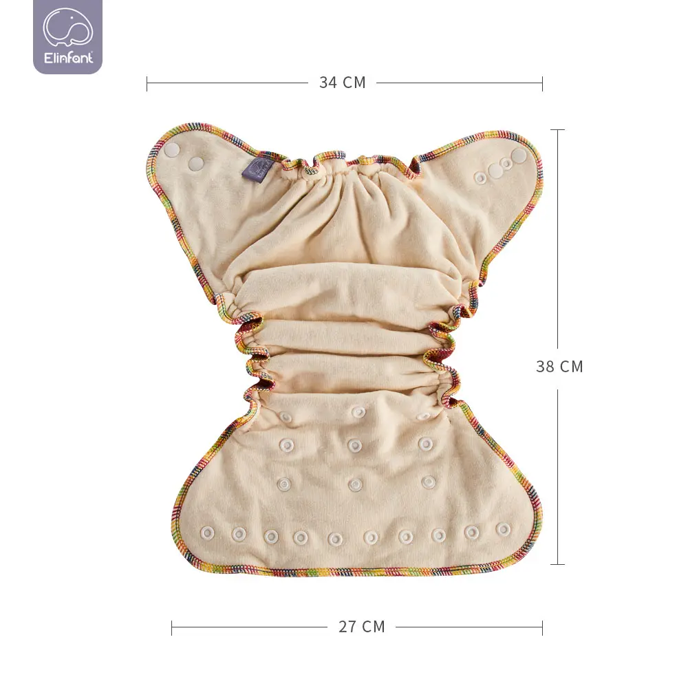 Elinfant OS Hybrid Fitted Cloth pannolino lavabile eco-friendly pannolini per bambini regolazione ecologica, alta assorbenza per 3-15kg bambino