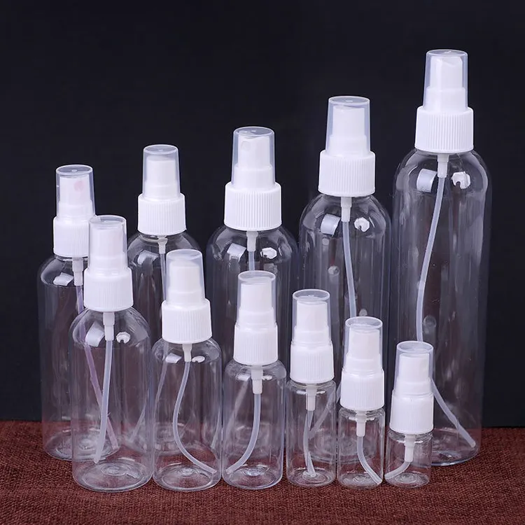 1oz 30ml 50ml 60ml 80ml 100ml 120ml 150ml alchohols vuoto alcool trasparente bottiglie spray in plastica PET