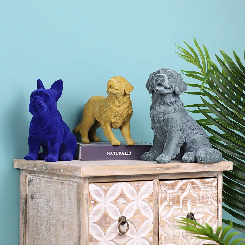 Reديكو-تمثال على شكل حيوانات ، فن فرنسي ، كلب بولدوغ, كلب توافث راتينج عالي الجودة ، لديكور المنزل