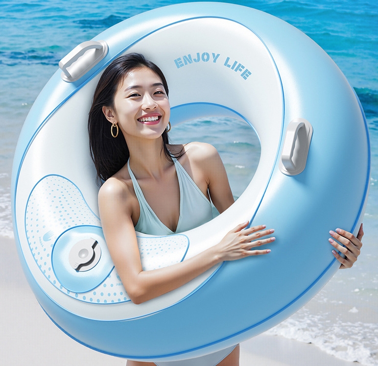 100cm egg swimming ring clear water blue-sponge