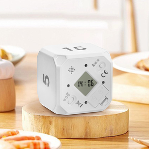 Nuovo Timer per il conto alla rovescia per Mini LCD a forma di cubo personalizzato con Timer elettrico digitale per la cottura rotante con facile impostazione ribaltabile - Product Image 3