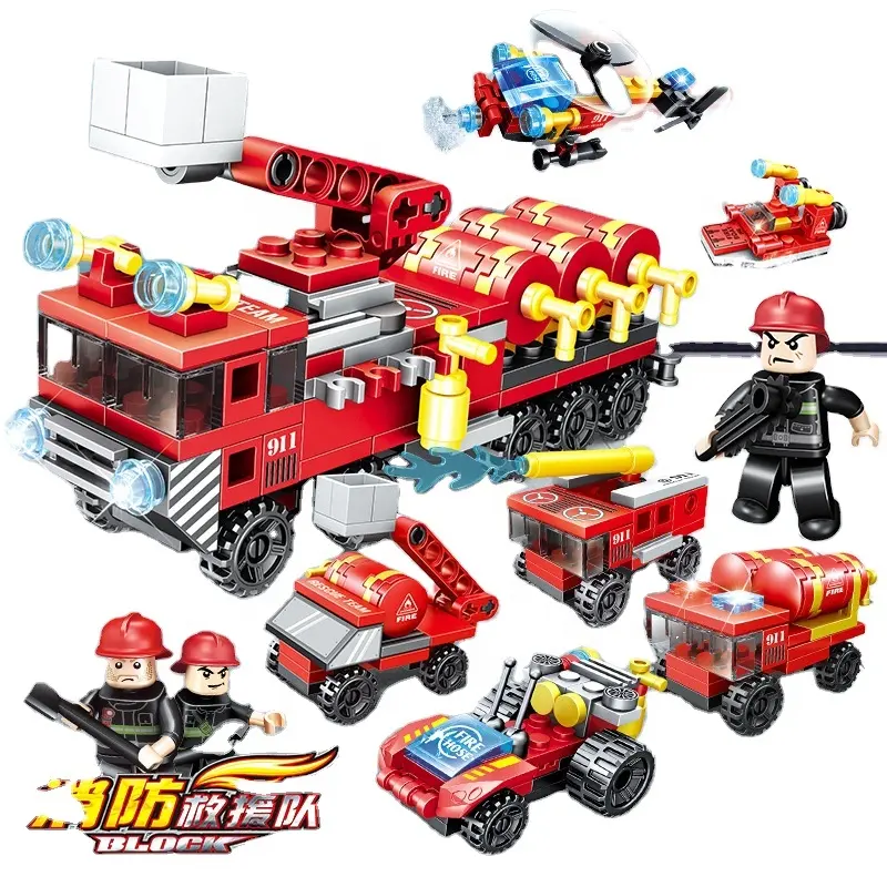 Antincendio di mattoni di trasporto camion 280 pcs assemblare blocchi di costruzione del giocattolo