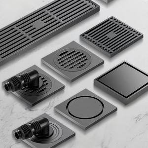 โมเดิร์นสีดำสีเทา slivery อุปกรณ์อาบน้ำในห้องน้ำทองเหลือง<span class=keywords><strong>4</strong></span>นิ้วป้องกันกลิ่น304 SUS 316สแตนเลสท่อระบายน้ำ - Product Image 1