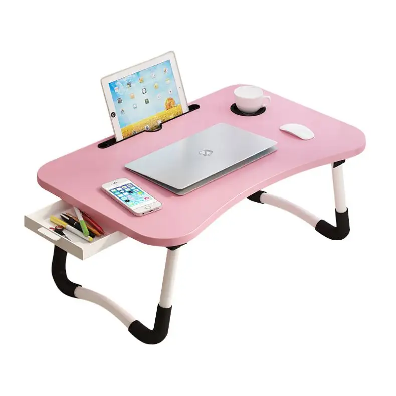 Регулируемая подставка для ноутбука, столик для кровати, столик со светодиодной подсветкой, складной столик для ноутбука из ПВХ и кожи