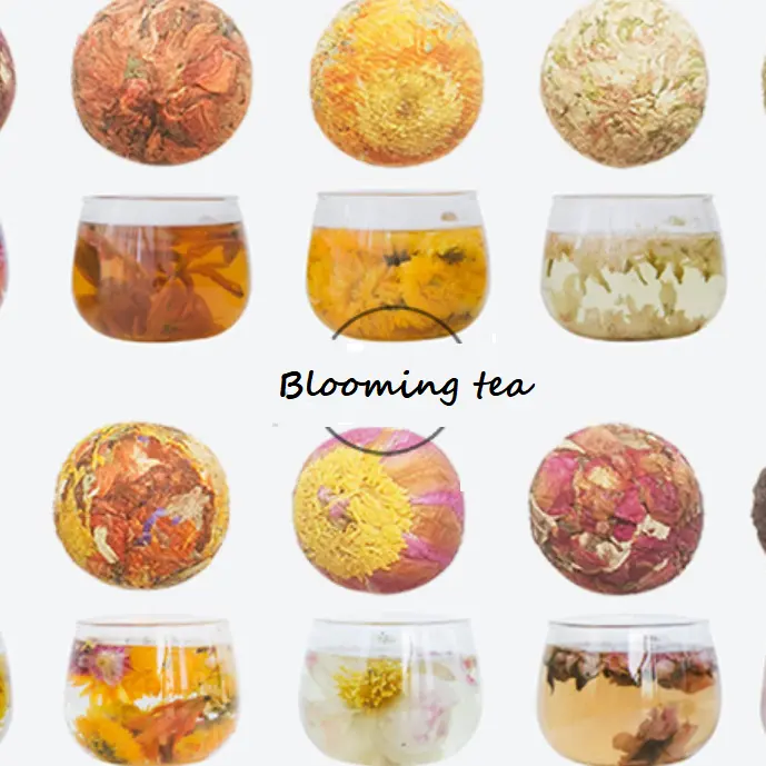 شاي صيني جميل عضوي مزهر زهور كرات شاي تزهر جيدة للجمال