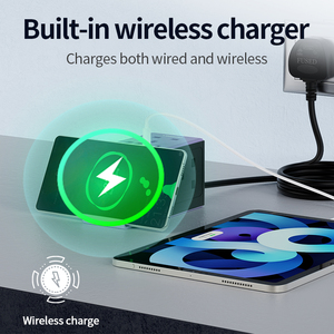 VINISEM Tischs teckdose Steckdosen leiste mit mehreren Steckdosen 3 Steckdosen 2 USB-und 2 multifunktion ale kabellose Ladestation Typ C. - Product Image 3