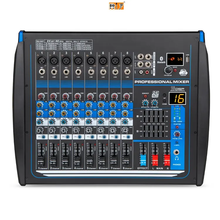 Mixer Audio seri QA dengan Amplifier 4/6/8/12 Channel Power Mixer