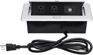 Toma de corriente de escritorio para conferencia, conector USB integrado oculto multifunción, universal, de tres agujeros - Product Image 3