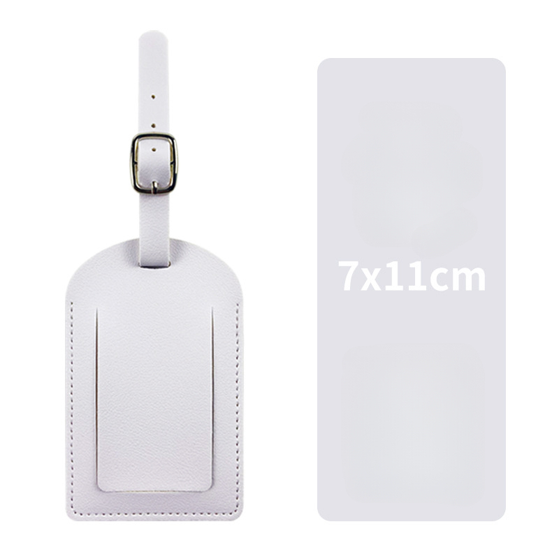 Vertical flip white luggage tag