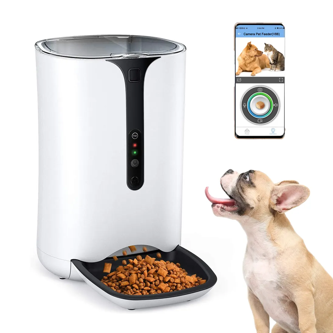 Custom Portion Control Detachable Pet Food Dispenser Bowls Auto Wifi Smart Robot Cat Dog Automatic Pet Feeder With Digital Timer