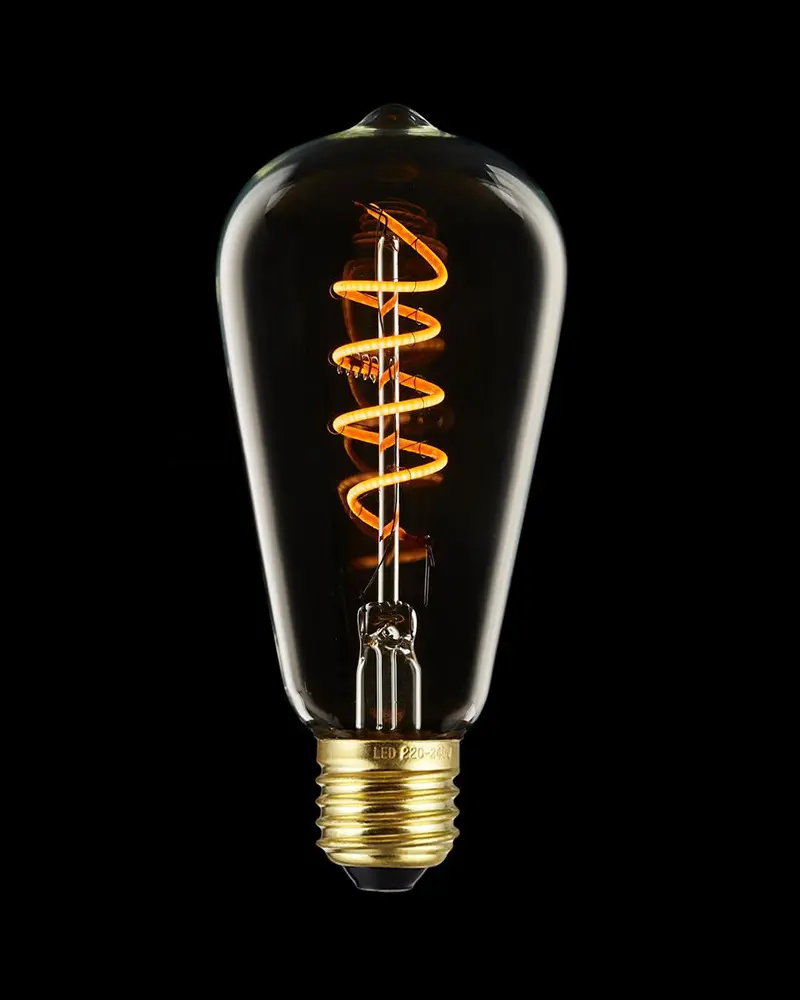 ST64 Ampoule 4W à tous degrés E27 Base claire LED Edison ampoule à filament rétro à bougie