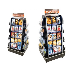 Tùy Chỉnh Âm Nhạc Cửa Hàng Bốn Bên Kim Loại Truyện Tranh Cuốn Sách Hiển Thị Giá Thẻ Hiển Thị Kệ <span class=keywords><strong>CD</strong></span> Đứng Với Tiêu Đề - Product Image 1