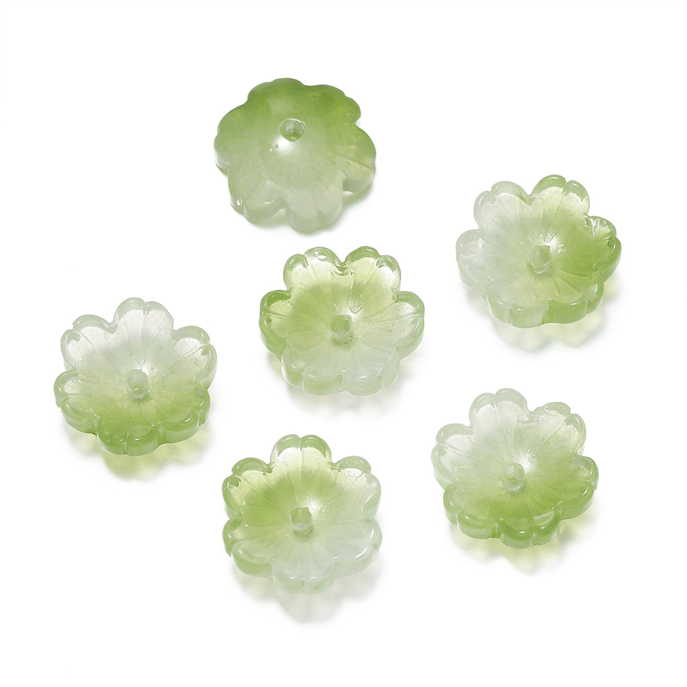 Glass spacer beads - green