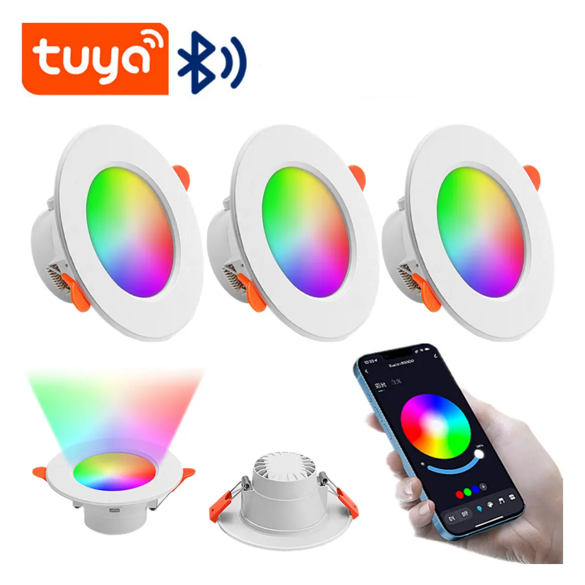 WiFi RGBCW Tuya LED Down light Trimless Dimmbare RGB Decken einbau leuchte Pot Light Smart Down light