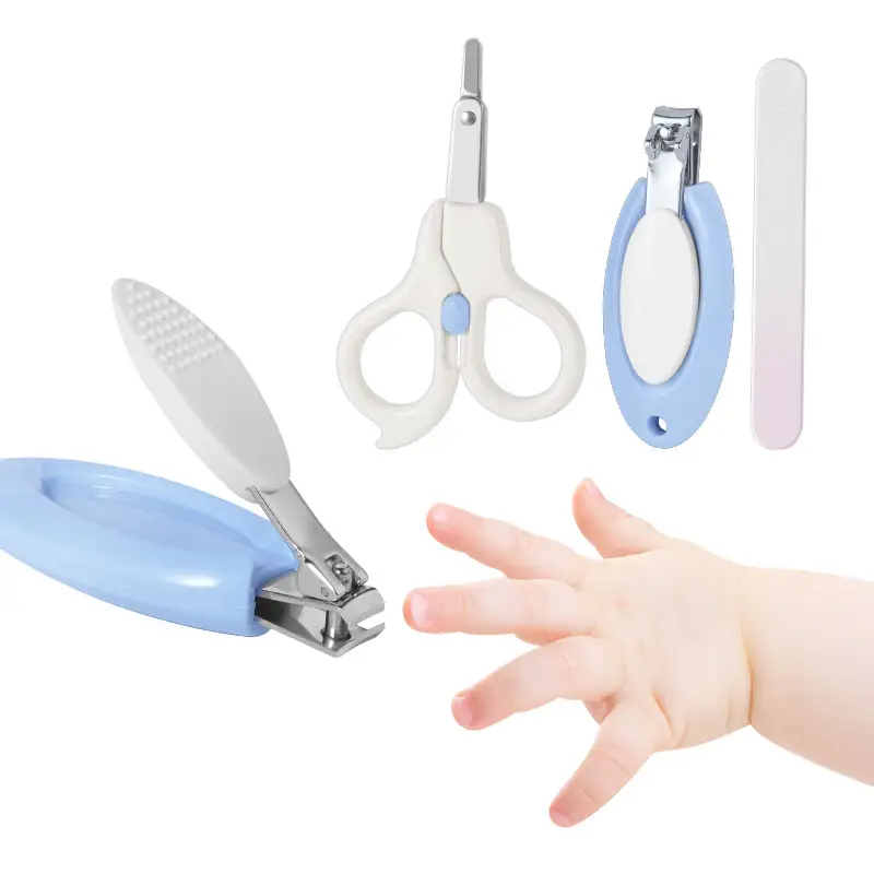 Beste Schattige Baby Nagelverzorging Set 3 In1 Elektrische Roestvrijstalen Nagels Tondeuses Trimmer Manicure Gereedschap Kit Voor Baby Peuter Kinderen