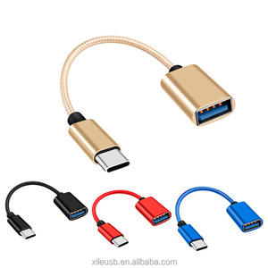 Renkli USB 2.0 OTG adaptör kablosu ucuz bir kadın C tipi erkek kablosu hızlı 3A bilgisayar ve yazıcı kullanımı için şarj - Product Image 1