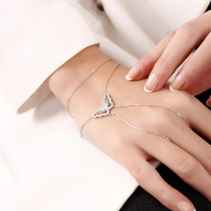 Hot bán kim cương nạm đôi bướm Vòng Vòng đeo tay 18K mạ vàng phụ nữ không thấm nước nô lệ Vòng đeo tay - Product Image 3