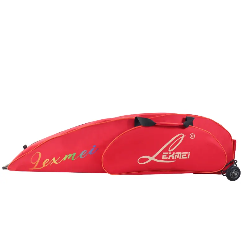 Bolsa de equipamento de esgrima vermelha personalizada à prova d'água durável com rodas, equipamento de ginástica esportiva, mochila de viagem