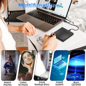 4 in 1 External <strong>CD</strong>/DVD Drive USB 3.0 DVD Player Portable <strong>CD</strong>/DVD Burner <strong>CD</strong> <strong>ROM</strong> External DVD Drive for Laptop <strong>PC</strong> Mac HP - Product Image 4