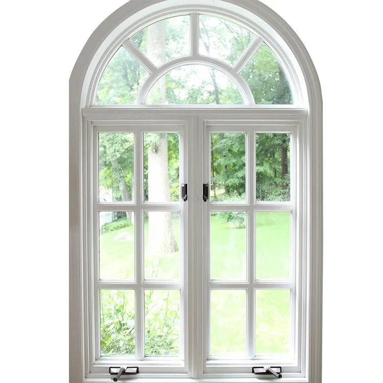 窓ガラスアルミアーチフレンチスタイル両開き固定ドア販売用