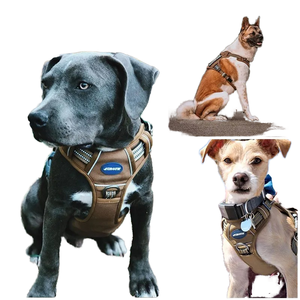900D Nylon wasserdicht Luxus Sport großes Hunde geschirr No Pull Tactical <span class=keywords><strong>Collar</strong></span> Leash Weiche reflektierende verstellbare Haustier weste Geschirr - Product Image 4