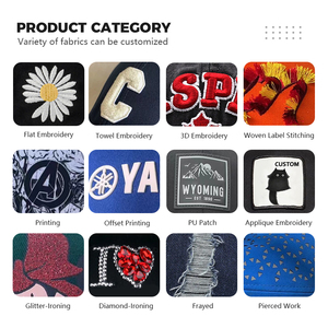 Sombreros de cubo de algodón personalizados unisex con diseño logotipo bordado y patrón de dibujos animados de tamaño adulto - Product Image 5