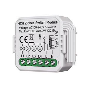 YiHiOO 4 canali Zigbee Smart relè modulo con 100 AC-240V Tuya Smart Life App per la casa - Product Image 2