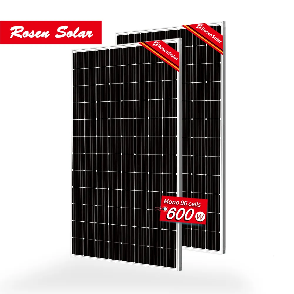 Alta Eficiência Mono 600W Painéis Solares Rosen 96 Células 500w 500watt Painéis Solares