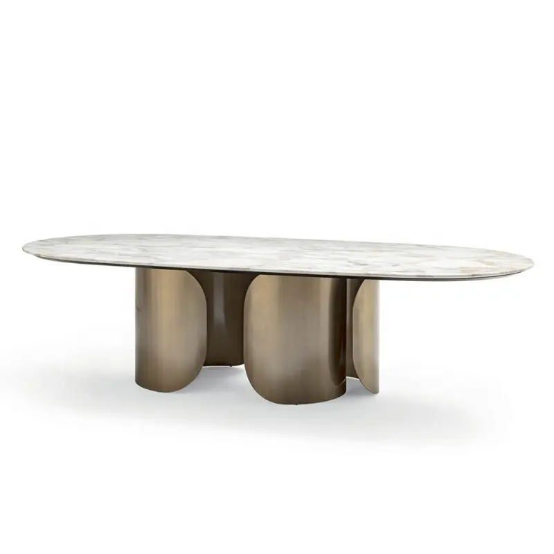 โต๊ะรับประทานอาหารออกแบบหินอ่อนโรงแรมหรู8ที่นั่งบ้าน Villar เฟอร์นิเจอร์โต๊ะรับประทานอาหาร