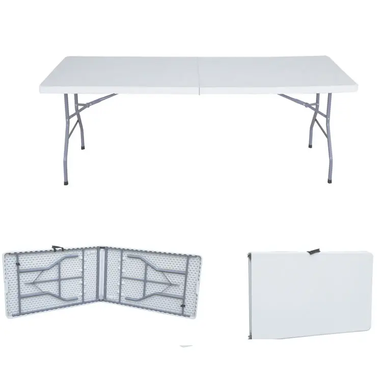 Platzsparende Möbel rechteckiger klappbarer Esstisch im Freien Kunststoff einfach zusammen klappbarer Camping-Picknick tisch