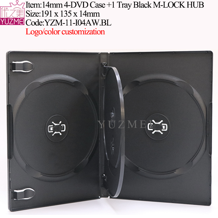 I04A:14mm M-LOCK 4-DVD Case Black